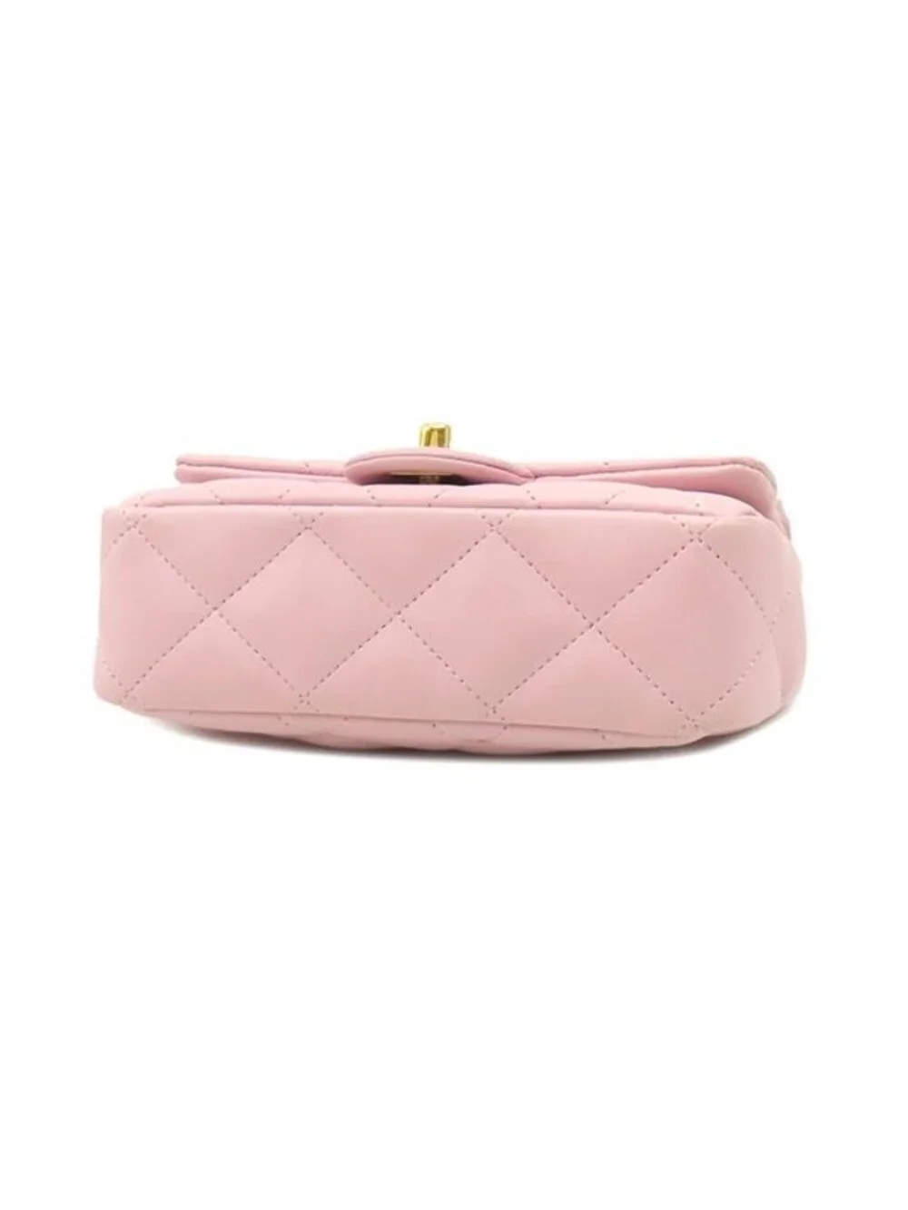 Chanel 2-Way Bag Quilted Top Handle Mini Lambskin Baby Pink Gold Chain Shoulder